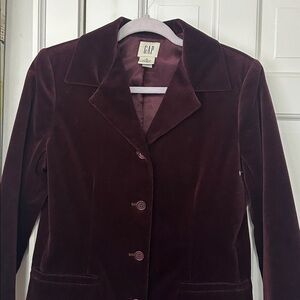 Gap maroon velvet  blazer size 6